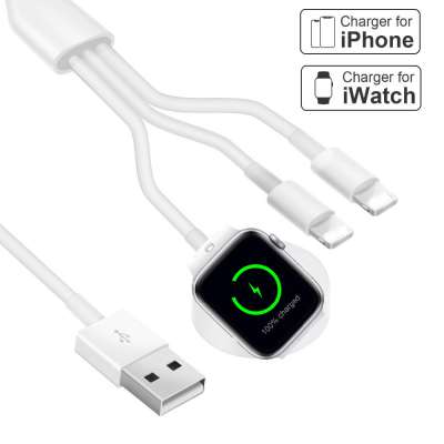 3 in 1 Wireless Charger for Apple Watch 1 2 3 4 5 Quick Charger 1.2 USB Cable For iPhone X Xs 8 Plus iPod USB Data Cable